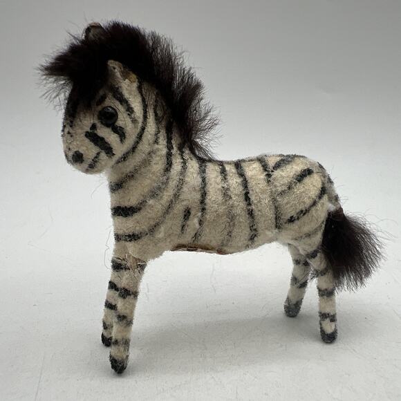 Vintage Wagner Kunstlerschutz ZEBRA Flocked West Germany 2.5" 1960s - Picture 1 of 5